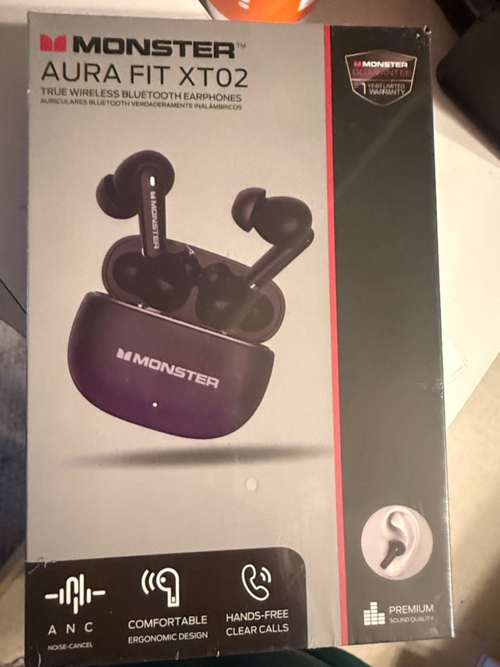 Monster Aura Fit XT02 True Wireless Earbuds - Black
